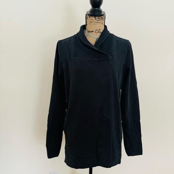 Lululemon Belle Wrap Asymmetrical Jacket Black French Terry Cardigan Size Dot 8 - Picture 10 of 16